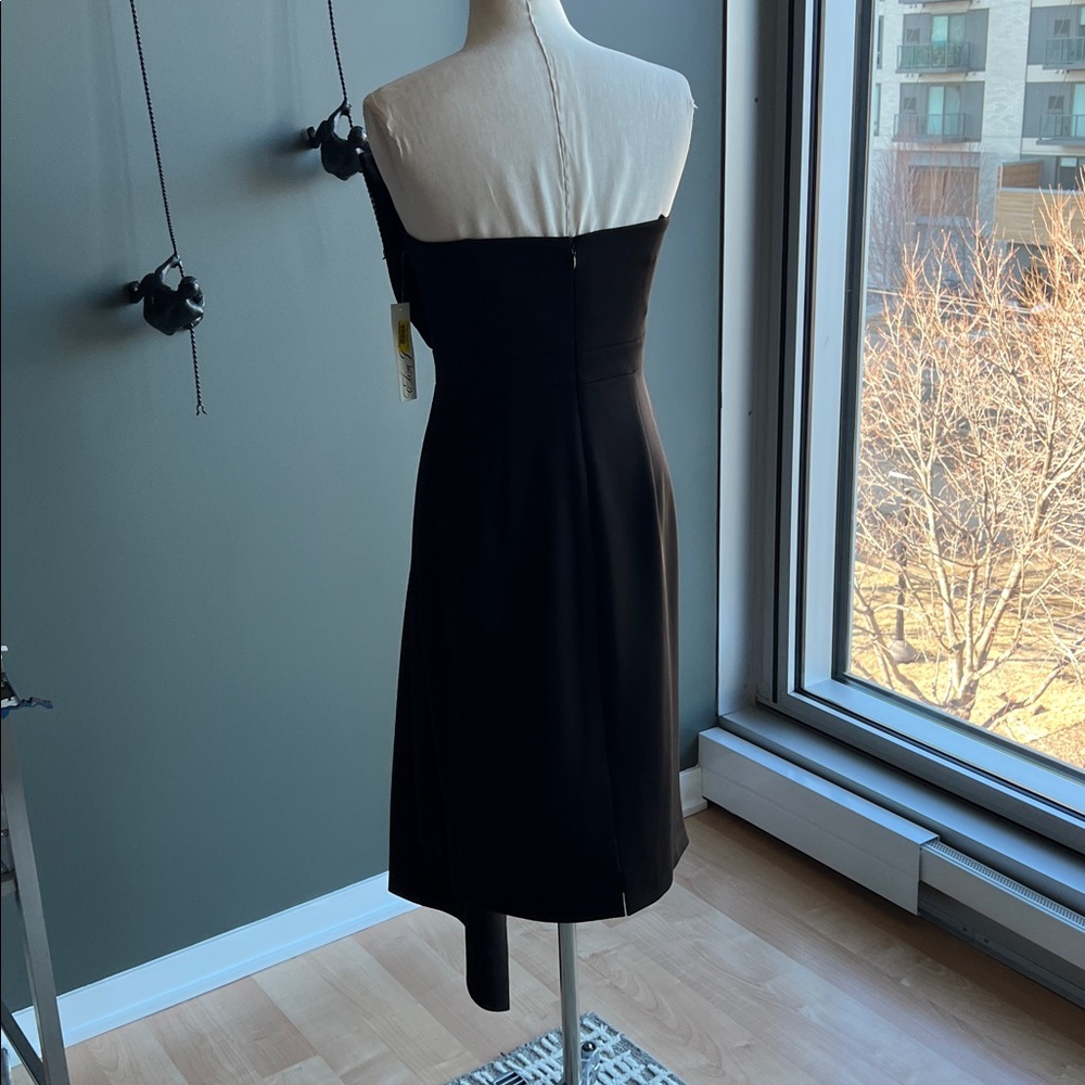 New Eliza J Strapless Scuba Crepe Cocktail Dress in Black Size 6 - Picture 4 of 8